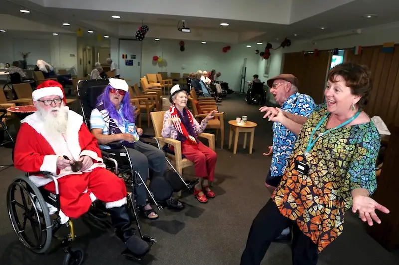 seniors doing music therapy