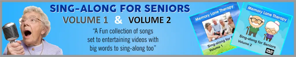Sing-along for seniors banner in all about nurses blog