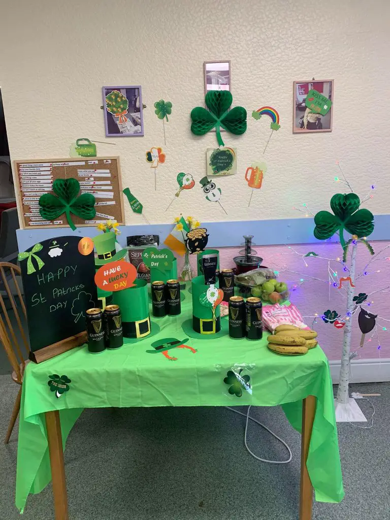 St. Patrick's day celebration set up 