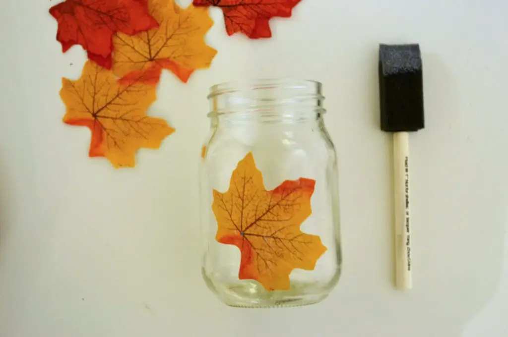 Autumn Leaf Mason Jar Materials