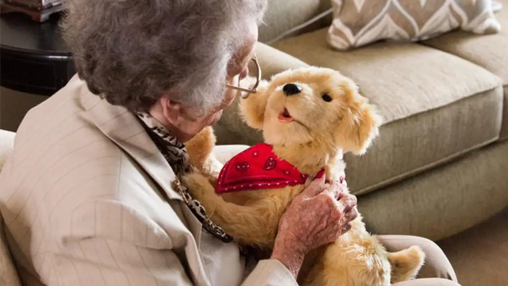 Tips for Caregivers: Senior holding puppy stuffed toy