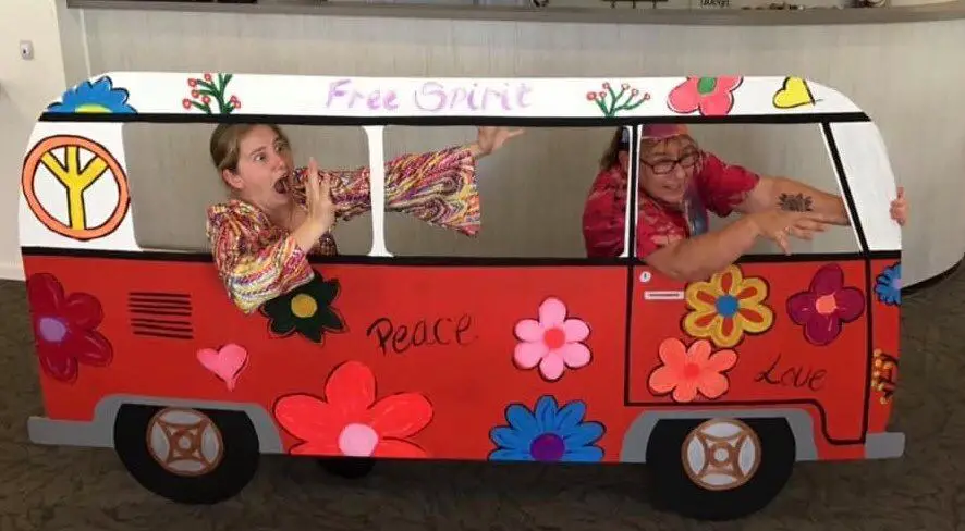 1960s Hippy Day themed van