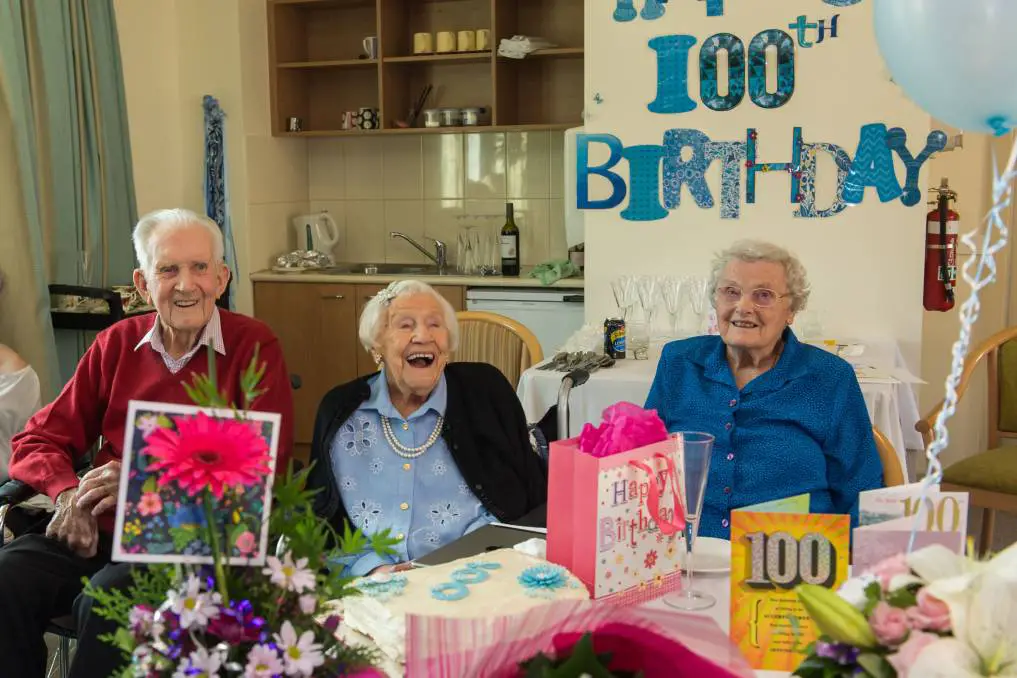 Elderly people in a birthday celebration 