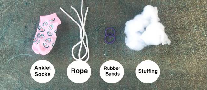 materials needed to Make a Corded Sock Poi