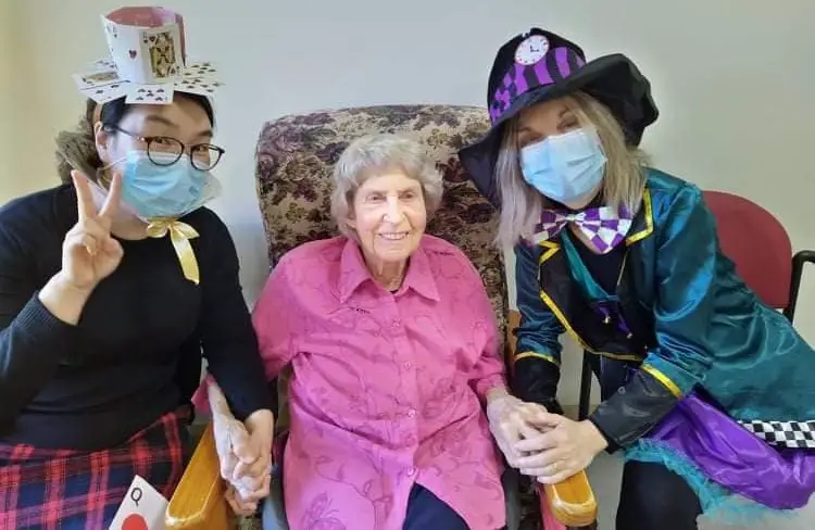 aged care community dressed up for Halloween
