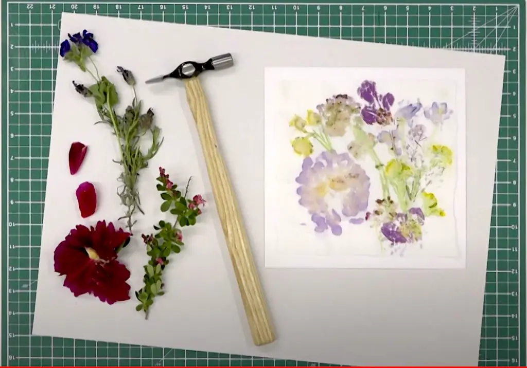 materials needed for the Hammered Flowers Art activity