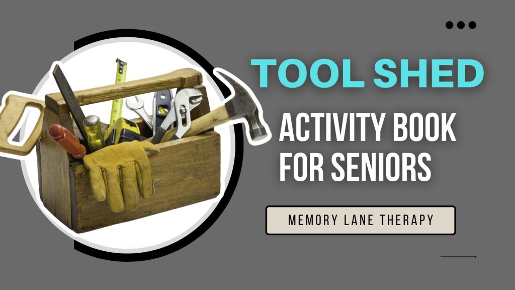 Tool Shed Activity Book for Seniors printable cover and puzzle preview