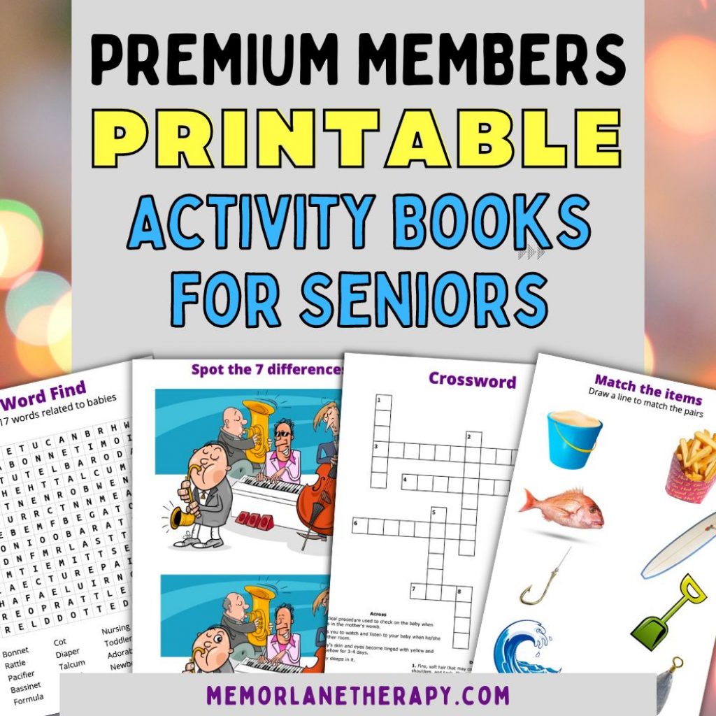 Printable Activity Books for seniors banner