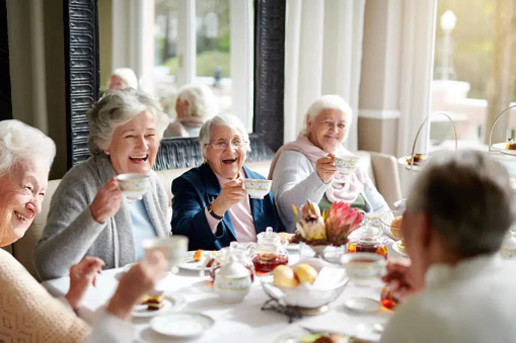 Grandmas enjoying a tea party for National Gorgeous Grandma Day