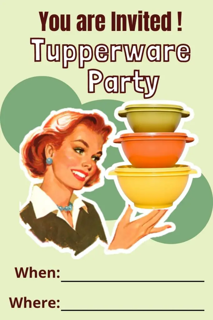 Invitation for the Tupperware Party Activity