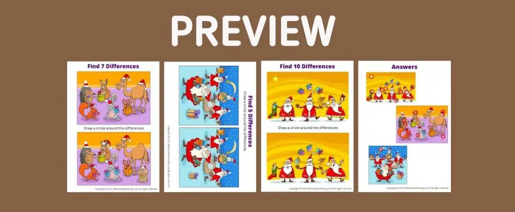 Christmas spot the Difference Preview Banner