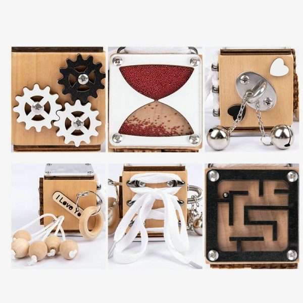 Busy Cube - Sensory Montessori Unlock Toy 7 Busy Cube - Sensory Montessori Unlock Toy 7