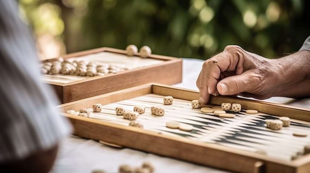 Board games in aged care: backgammon Game