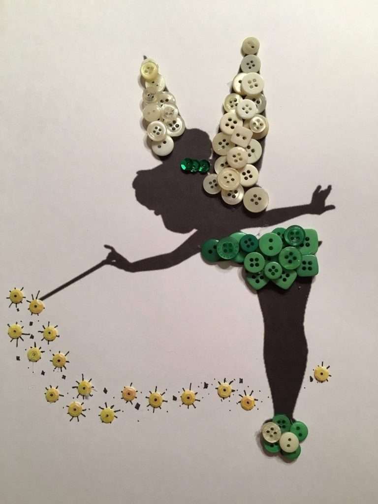 Buttons are used as a decoration for Silhouette Craft