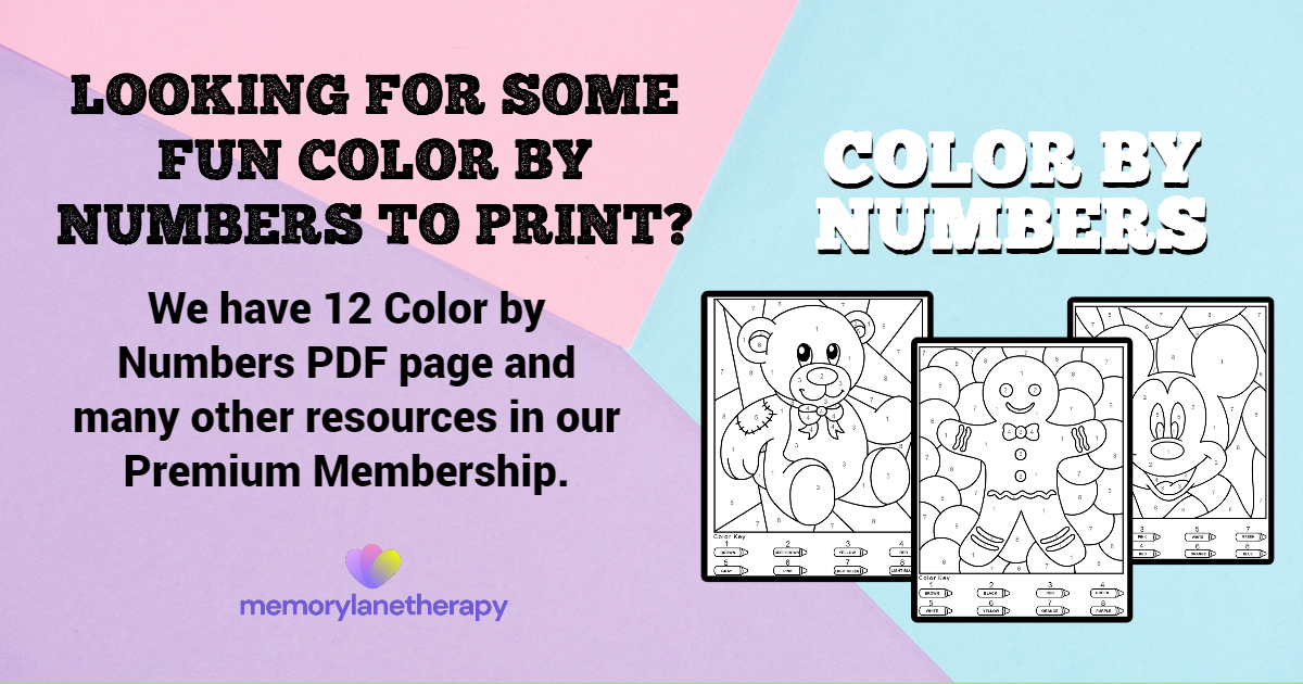 Memory Lane Color Color by Numbers Activity for Seniors | Memory Lane Therapy