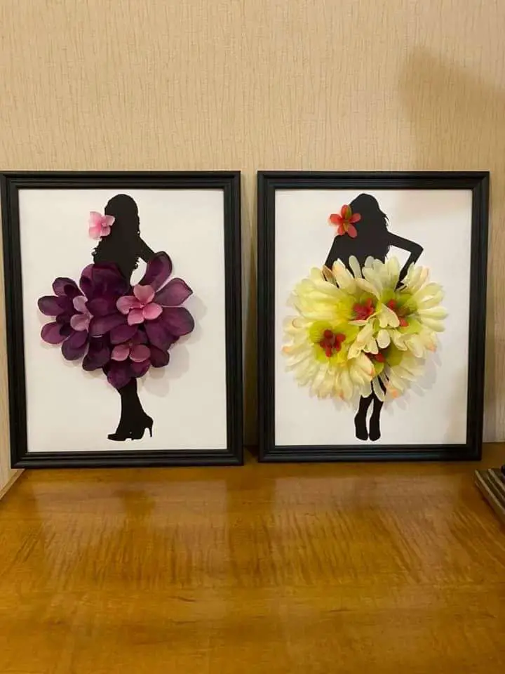 Silhouette craft in frames