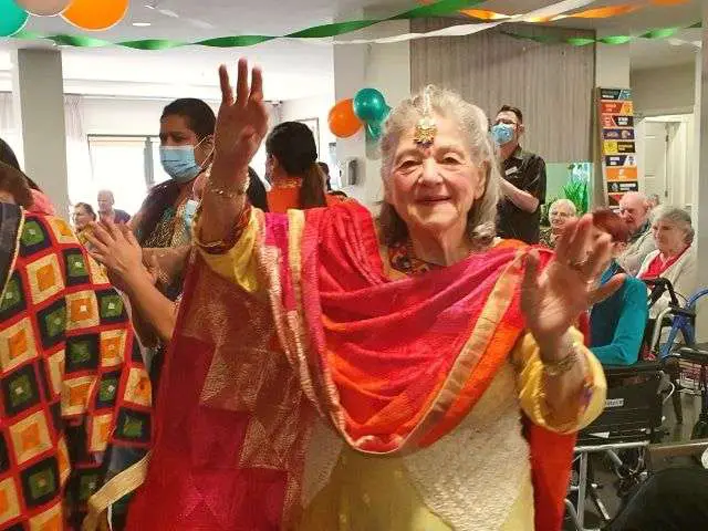 Elder dressed in Indian Attire for Indian Independence Day