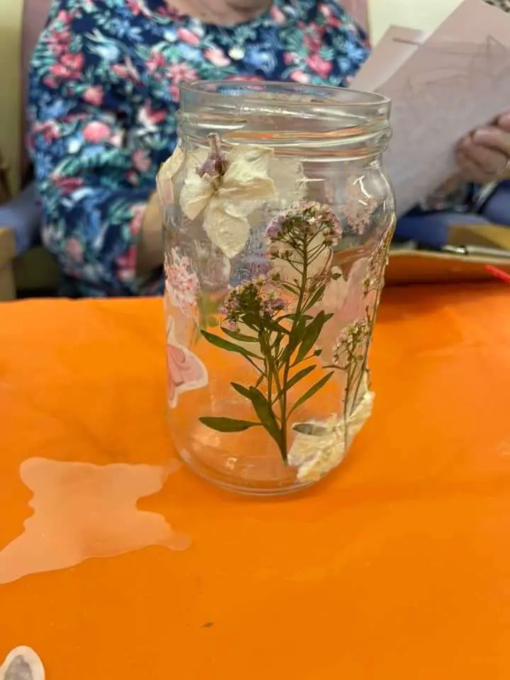 Finished product of the Decorating Jars Craft Activity