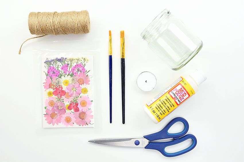 Materials Needed for the Decorating Jars Craft Activity