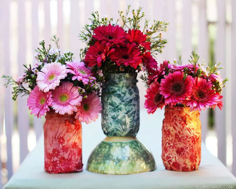 Decoupage Flower Jar example
