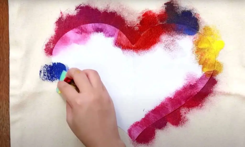 Coloring the heart shaped cut out