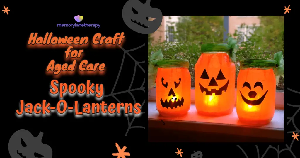 Halloween craft for aged care spooky Jack-o-Lanterns banner