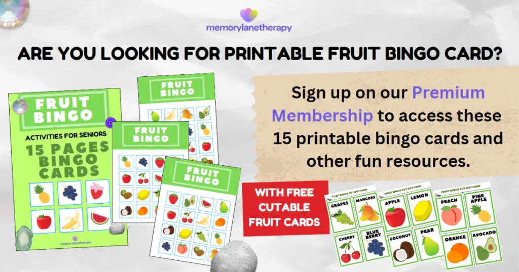 Printable Fruit Bingo Card Banner