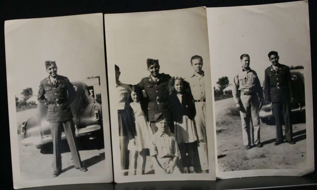 Old photograph of soldiers and their families