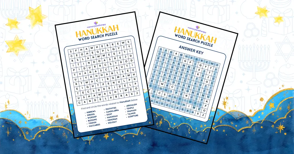 Hanukkah Word Search Puzzle Activity Banner