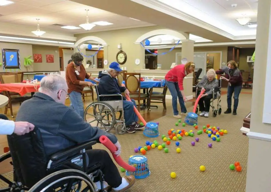 Seniors having fun with balls