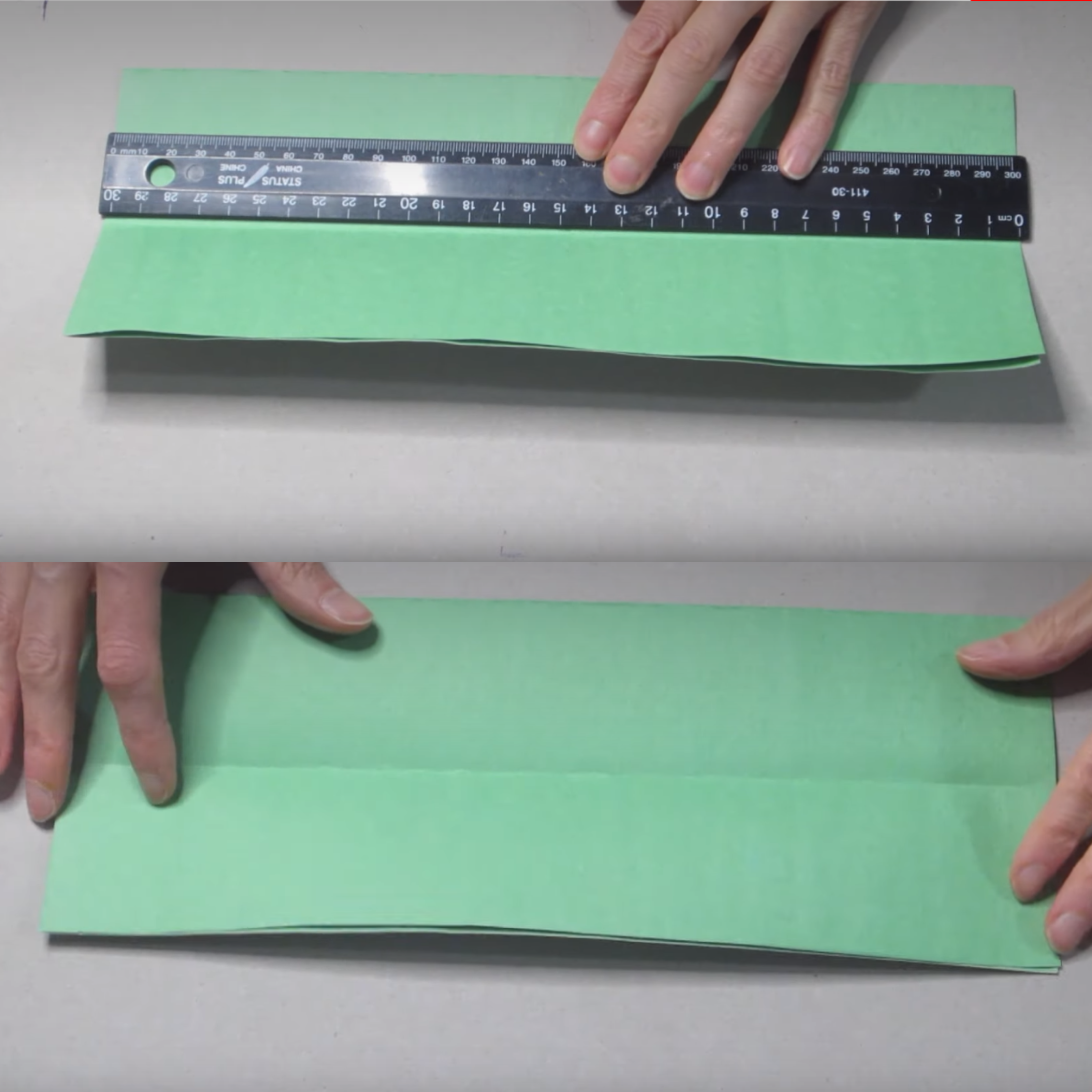 Folding the paper using a ruler