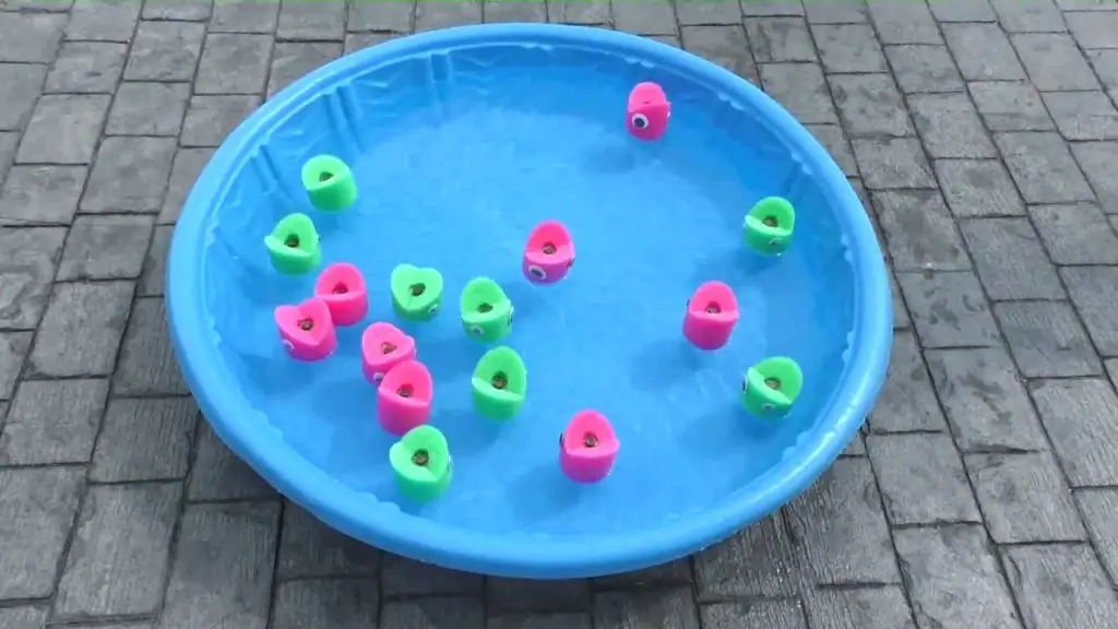 pool with fishes for the fishing game