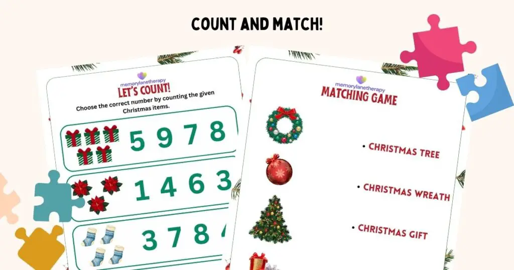 Let's count and Matching Game content banner