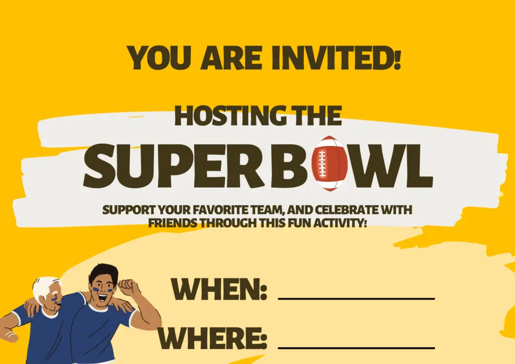 Hosting the Super Bowl for Seniors in Aged Care Invitation Template