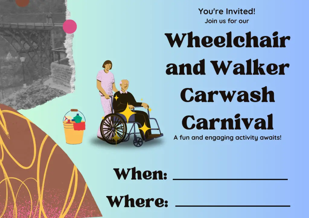 Wheelchair and Walker Carwash Invitation Template