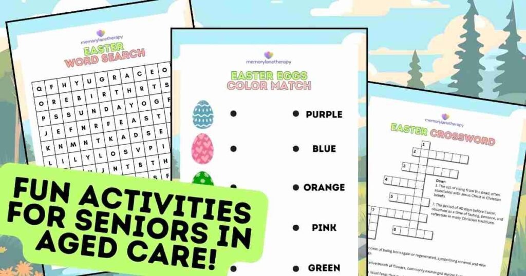 Easter Activity Book for Seniors Content Preview Banner