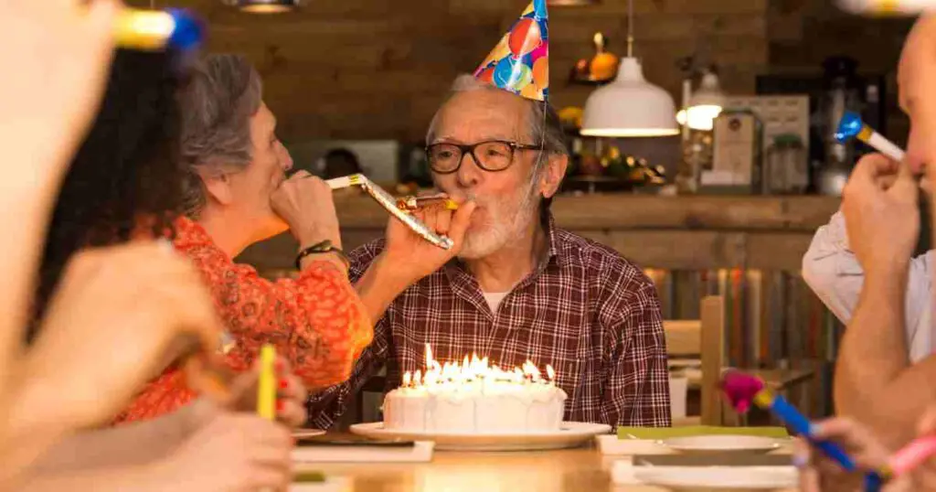 elderly man celebrating birthday