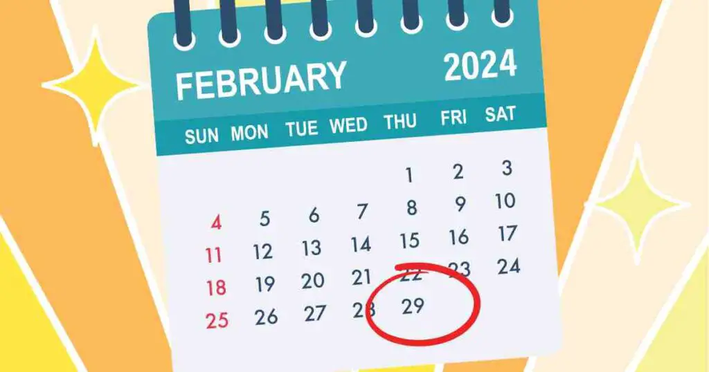 February 29, 2024 leap year encircled 