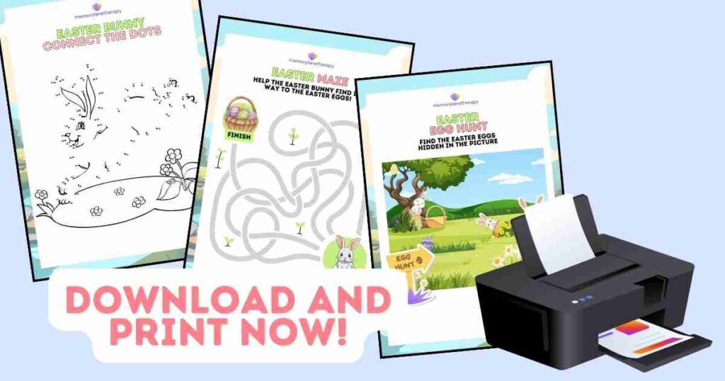 Easter Activity Book for Seniors Content Preview Banner