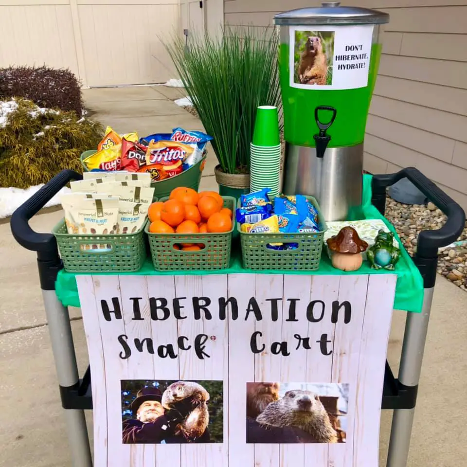 Hibernation themed snack cart