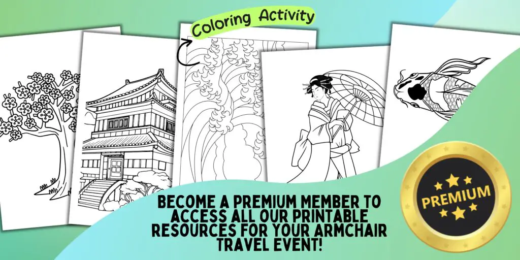 Japanese-themed Coloring Activity