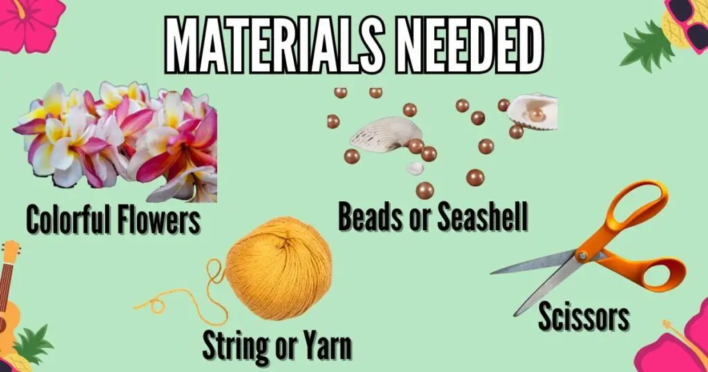 Materials needed for Hawaiian Lei Craft for Seniors