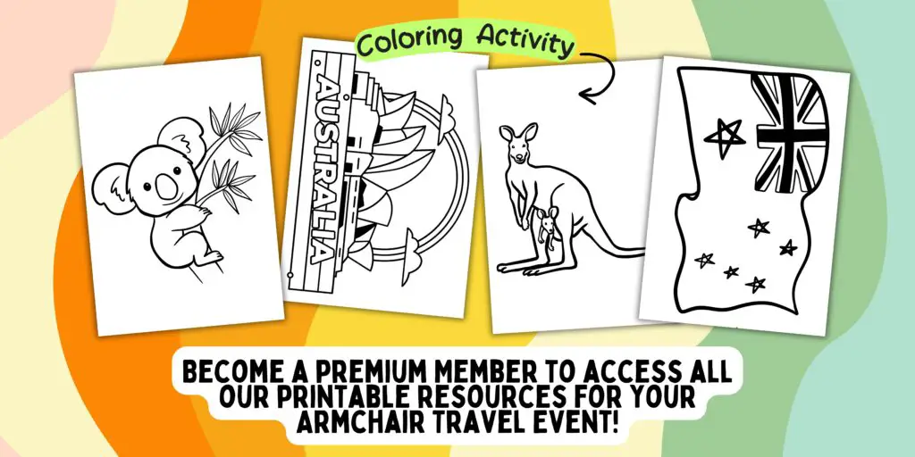 Aussie inspired coloring book banner