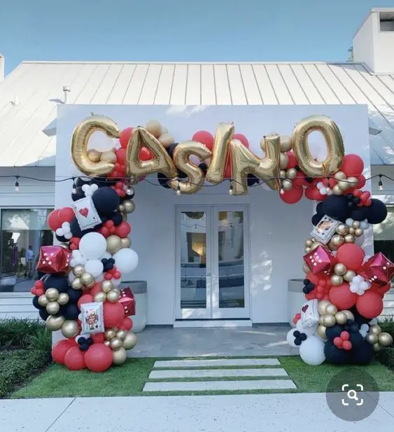 Casino day in aged care balloon design