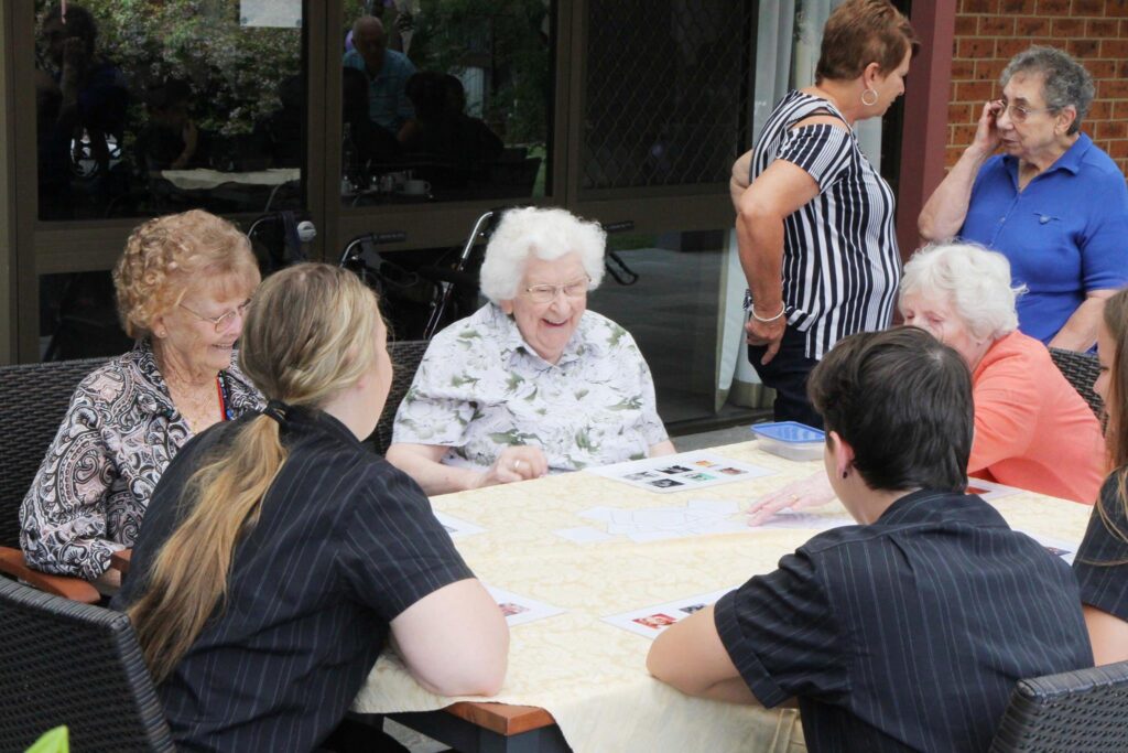aged care group playing casino game