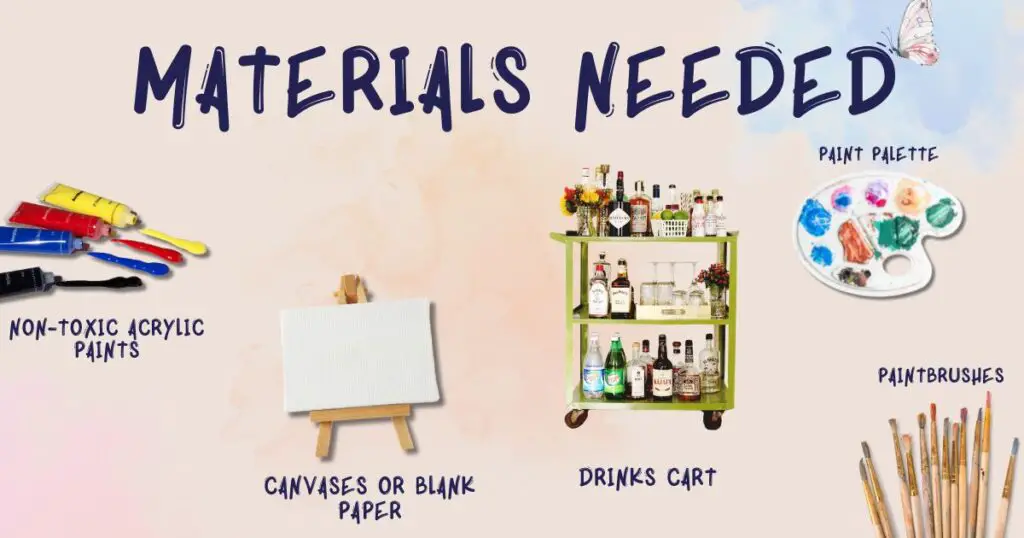 materials needed for Sip and Paint Activity for Seniors in Aged Care