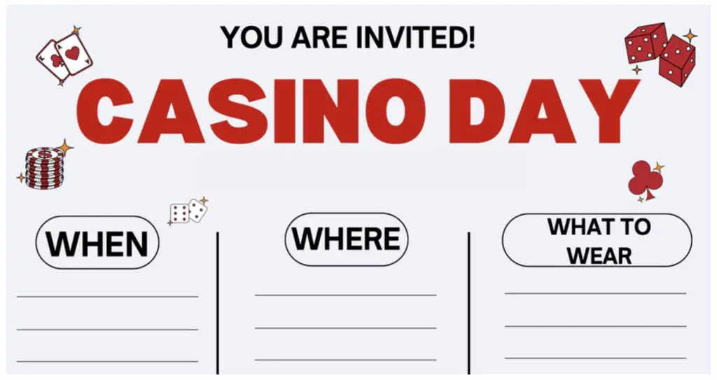Casino Day in Aged Care Invitation