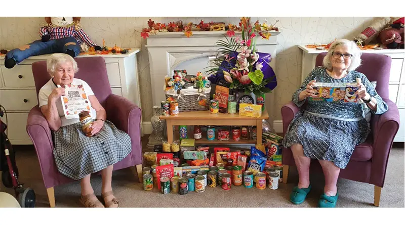 seniors celebrating the harvest festival