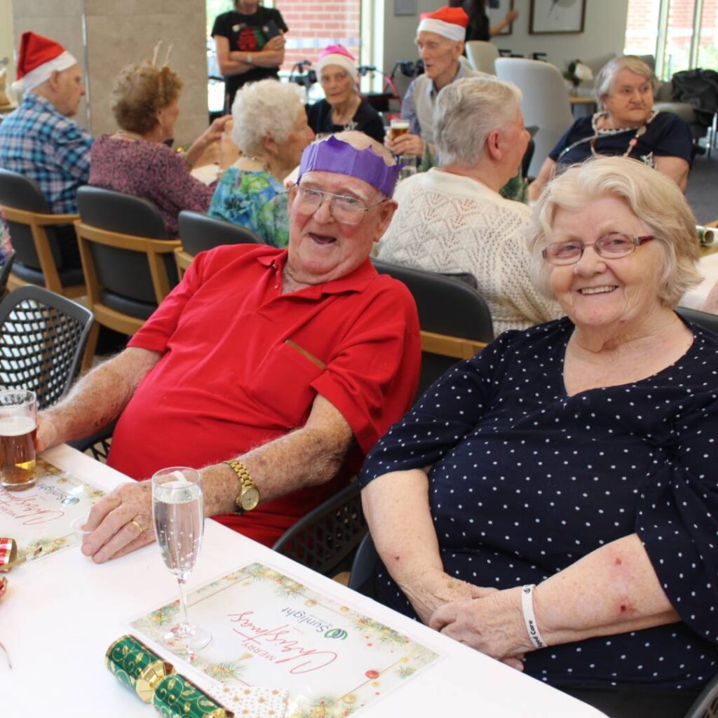 seniors enjoying the christmas craft