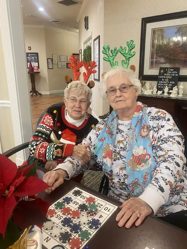 Seniors dressed for christmas bingo